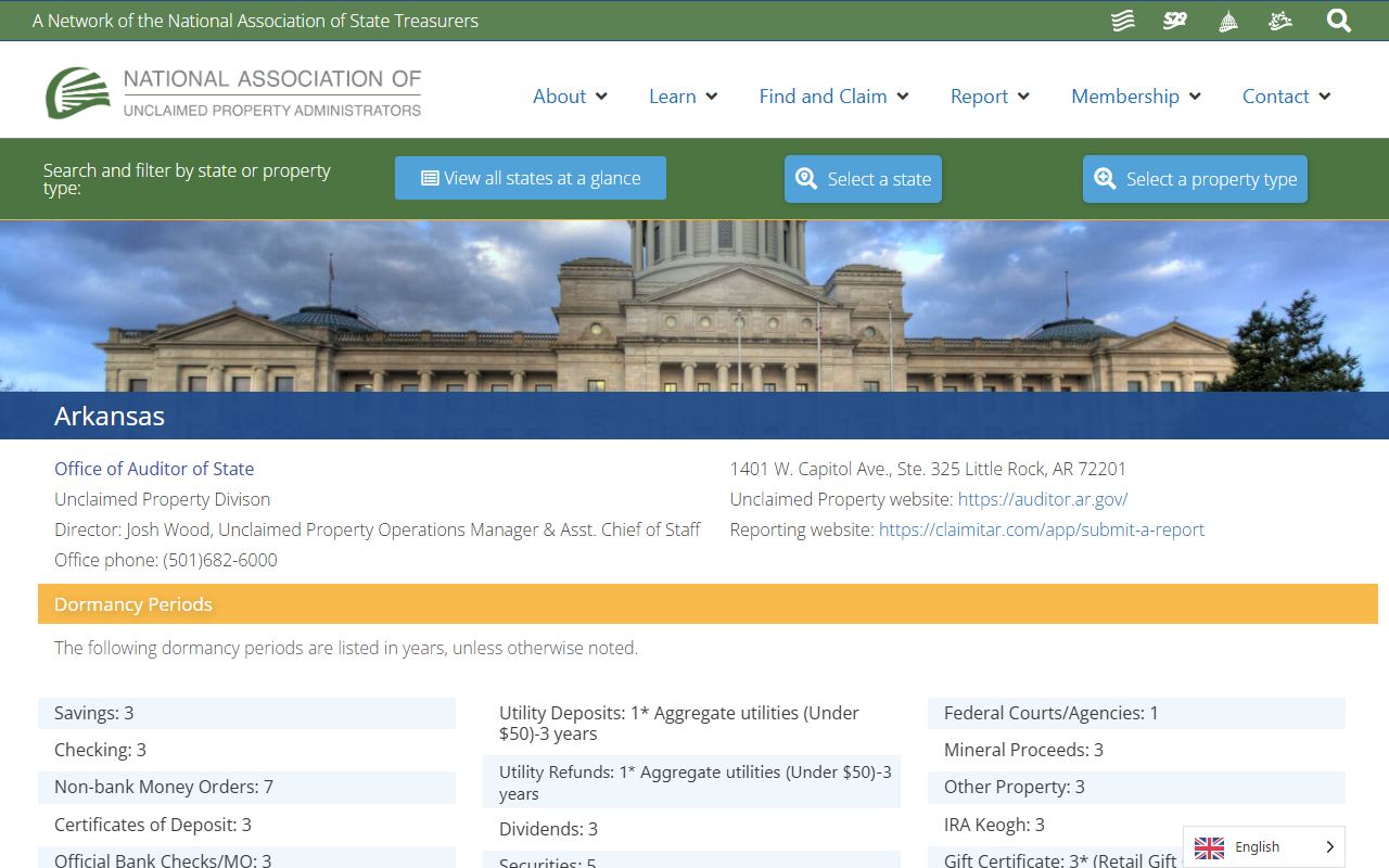 Arkansas Unclaimed Money - NAUPA Reporting Requirements for Arkansas