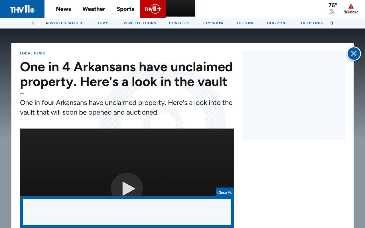 Arkansas Unclaimed Money - Property Vault and Asset Types